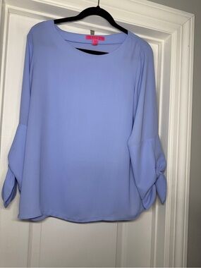 Lilly Pulitzer Lavender Blue Tie-Sleeve Blouse